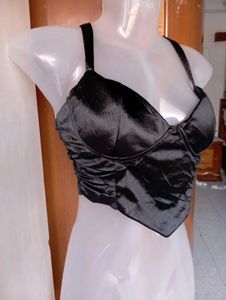 Satin Halter Neck Corset Top