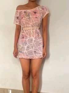 Sheer Floral Cover-Up Tunic
