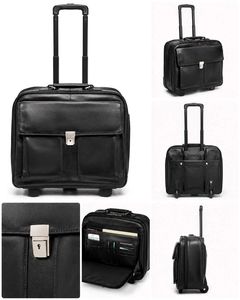 Classic Leather Rolling Briefcase