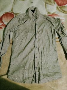 Stylish Olive Green Printed Shirt