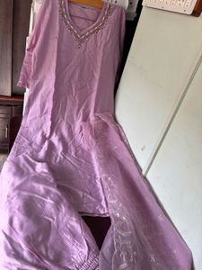 Elegant Lavender Kurta Set with Dupatta