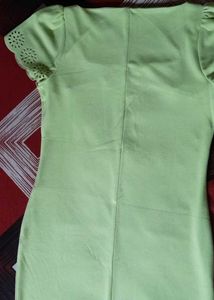 Lime Green Square Neck Dress