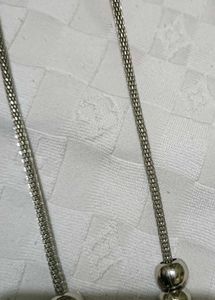 Chic Silver Chain Necklace with Beads
