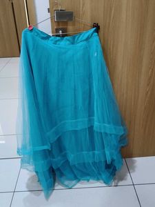 Teal Tulle Ethnic Skirt or chaniya