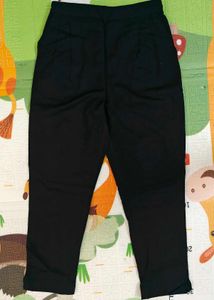 Women's Black Cotton Trouser Pant