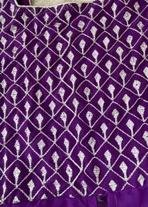 Purple Ethnic Gown with Embellished Neckline