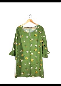 Green Floral Midi Dress