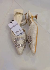 Zara Embellished Heeled Mules