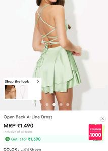 Open Back A-Line dress