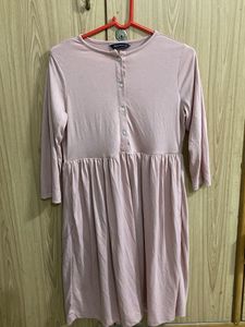 Pink Button-Up Midi Dress