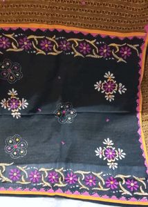beautiful cotton embroidery saree