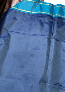 Elegant Blue Silk Saree with Striped Border