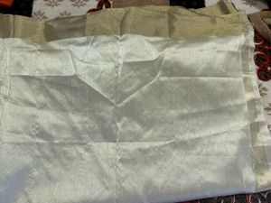 Elegant Cream &amp; Gold Saree