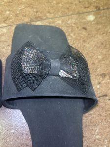 Sparkly Bow Slides