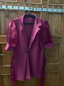 Chic Burgundy co ord set with Sheer Sleeves