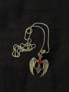 Gothic Cross Wing Pendant Necklace