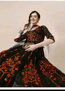 Beautiful Black Embroidered Ethnic Gown