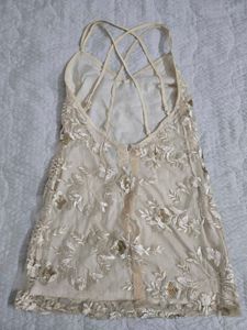 forever21 Embroidered Sheer Dress bust 32