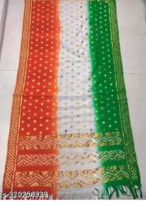 Tri-Color Dupatta with Golden Dots