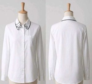PRICE DROP..❗️❗️KOREAN Cat Collar White Button-Up