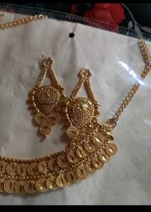 Gold Plated Necklace and Earring Set