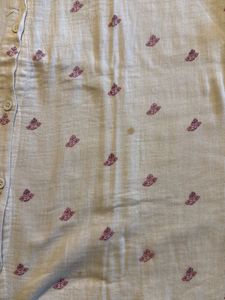 Cream Colored Printed Casual Shirt