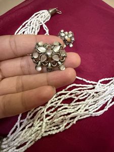 🔥White Beaded Necklace Set