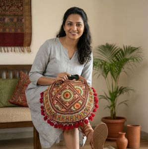 Jaipuria Embroidered Shoulder Bag