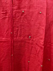 Vibrant Red Embellished Kurta in L