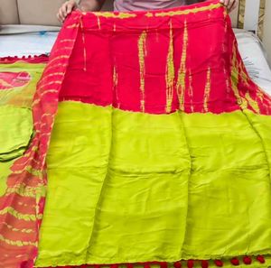 Vibrant red &amp; Lime Kurta Set