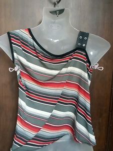 Striped One Shoulder Top 32 size no 1