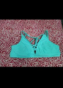 Teal Criss-Cross Strap Sports Bra