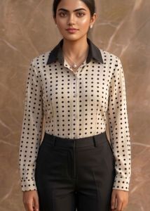 Chic Polka Dot Button-Up Shirt
