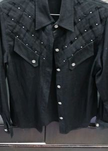 Black Rhinestone Western Shirt