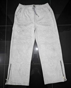 Grey Sweatpants with Zipper Accents
