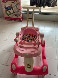 Pink 3-in-1 Baby Walker