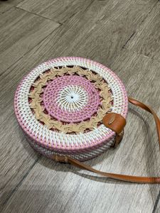 Chic Round Woven Crossbody Bag