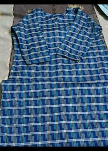 Blue Checkered Kurta