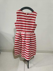 Cute Red &amp; White Striped Dress with Star Detail