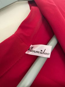 Elegant Red Blouse with Gold Accent