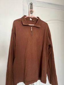 Classic Brown Quarter Zip Pullover