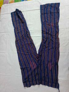 Striped Blue Cotton Palazzos