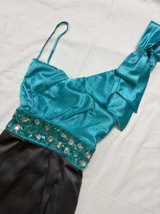 ✨SALE✨Stylish One-Shoulder Teal Dress