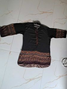 Elegant Black Printed Kurta