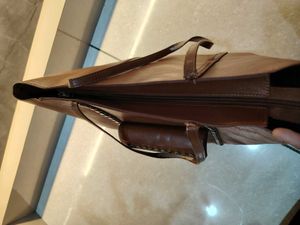 Stylish Brown Leather Tote Bag with Studs