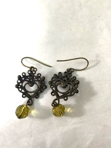 Topaz Drop Oxidised Earing