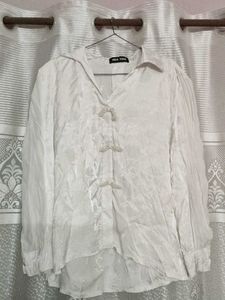Elegant White Brocade Blouse