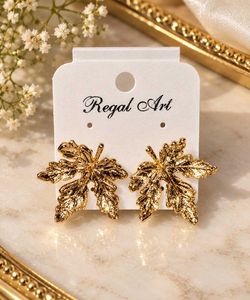 Elegant Gold Maple Leaf Earrings