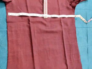 Maroon Kurta with Embellished Border