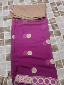 Elegant Purple Ombre Embroidered Saree